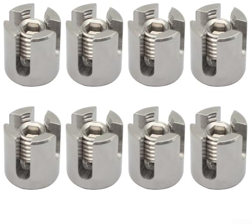 Pack of 8 316 Stainless Steel Wire Rope Clips for Trellis Systems Cable Clamps with Threaded Fastening for Wire and Rope Support