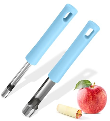 Apfelentkerner, 2 Stück, Handlicher Apfelausstecher, Entfernt Kerne von Äpfeln & Birnen, Küchenhelfer, Apfelstecher, Apfel Entkerner für Bratapfel und Apfelkuchen und zum Backen, Ø 1,0/2,0 cm