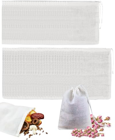 ALONK 60 Stück Teebeutel Zum Selbstbefüllen, Duftsäckchen Zum Befüllen, Teebeutel für Losen Tee(15 * 10cm, 10 * 8cm)