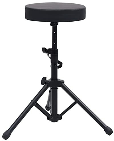Mokuyary Tabouret de batterie rond réglable noir pour cuisine, salon, salle à manger