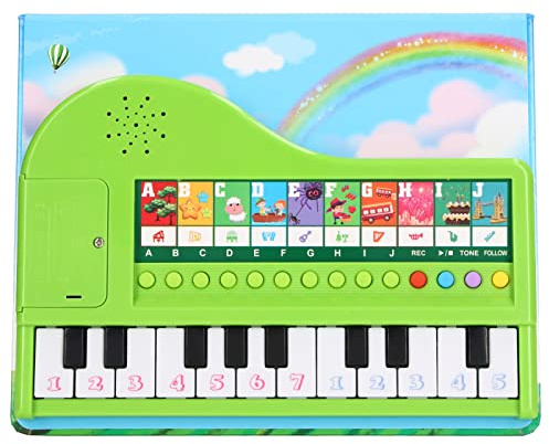 SIXRUN Pädagogisches Klavierspielzeugbuch mit Aufnahmefunktion für , Geschenk für Kleinkinder, Musikspielzeug für ab 3 Jahren, Tragbare Größe, 10 Lieder, Kunststoffmaterial