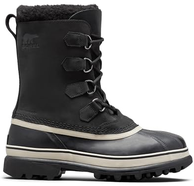 Sorel Men's CARIBOU WP, Black/Dark Stone, 12