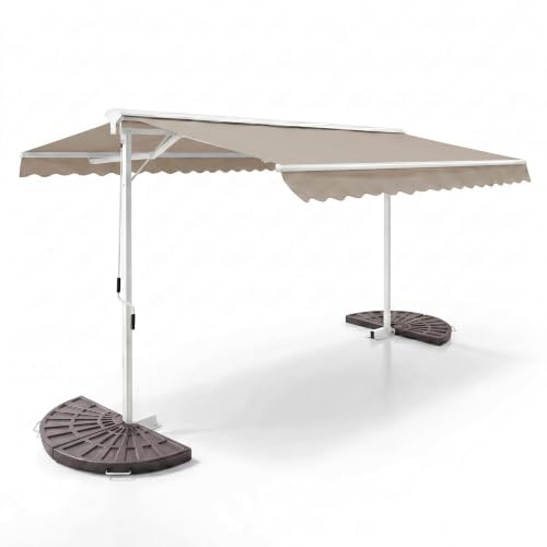 Oviala Store Double Pente 3 x 4m et 4 Dalles lestées Taupe