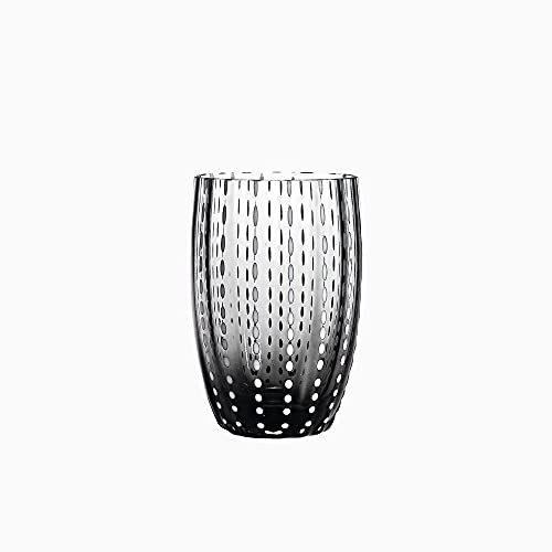Zafferano Perle Glasbecher - Handgemachtes Buntglas, cl 32 h 109mm d 71mm - Set 6 Stück - (Grau)