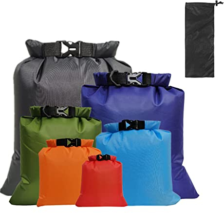 Lixada 5/6 Stück Outdoor wasserdichte Aufbewahrungsbeutel Packsäcke,für Camping Bootfahren Smartphone Kamera Aufbewahrungsbeutel für treibenden Wassersport,(1,5 L + 2,5 L + 3,0 L+3,5L+5,0L)