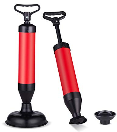 Tech Traders High Pressure Drain Toilet Plunger with 2 Interchangeable Heads,Plumbers Plunger is Easy to Maintain, Suitable for Toilet BathTub Shower etc