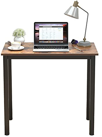 sogesfurniture Scrivania compatta per Computer PC Tavolo da Studio in Acciaio Legno, 80x40cm Ufficio Postazioni di Lavoro Tavolo da Pranzo per casa e Ufficio, Studio e Scrittura,BHEU-AC3FB-8040