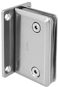 Amig - Support mural fixe pour paroi de douche en verre - Compatible verre 8 à 12 mm avec préparation de fixation adaptée - Dimensions 88 x 54 mm - Zamak finition nickel mat - Mod. D