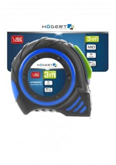 Högert Technik - Maßband 8m 25mm Auto Stop nylon mit Magnet - kompaktes, universell einsetzbares Bandmaß - Roll-up Maß - Magnetspitze - Stahlband, mit Nylon überzogen