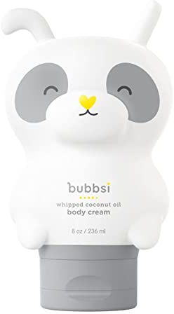 Bubbsi Whipped Coconut Oil Baby Lotion for Eczema, Dry Skin, Baby Acne, KP | Organic Coconut Oil, Shea Butter, Vitamin E | Light, Natural Scent | EU Compliant, Vegan (Refillable, 8oz)