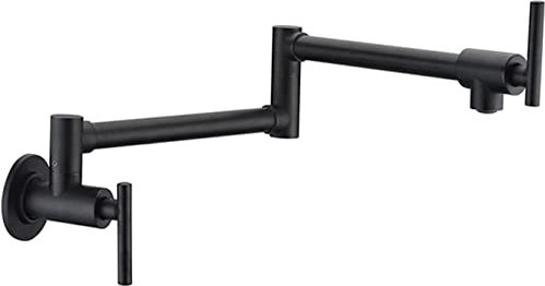 Pot Filler Faucet Wall Mount, Gold Brass Pot Filler Tap Kitchen Faucet Single Cold Single Hole Tap Rotate Folding Spout Chrome Sink Tap Wall Mounted (Color : C B, Size : Q) ( Color : Bkack Bronze B ,