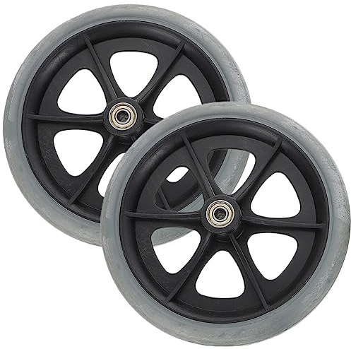 OSALADI 2pcs Wheelchair Front Replacement Wheels Walker Casters Non-Skid Treads Mobility