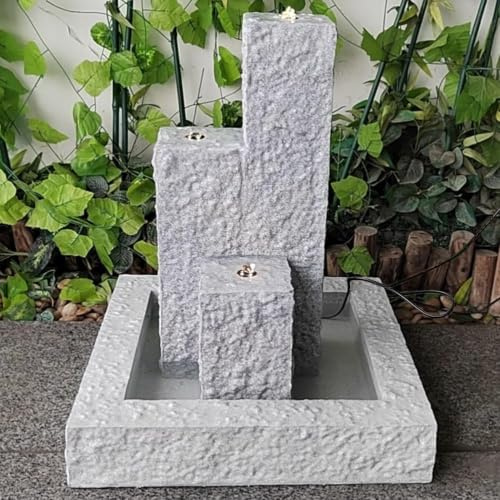 Fontana da giardino Fontana decorativa Fontana da interni Fontana a fontana Fontana con luce a LED TRIO-BASALT-230V Fontana a cascata per giardino, terrazza, balcone
