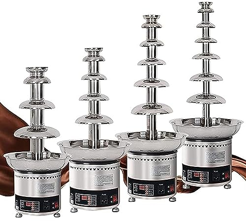 ALSUP Fondue de Chocolate Comercial ， Máquina de Cascada de Chocolate Grande Torre de Fondue de Queso Caliente de Acero Inoxidable.,7-Tier