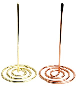 EXCEART Porta Menú Metálico Rosa Dorado 2 Piezas, Soporte Multifuncional Para Recibos Facturas y Notas, Base Antideslizante Resistente, Accesorio Para Restaurante y Oficina