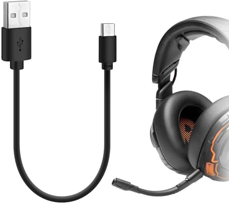 Cable corto de carga USB para auriculares Geekria, compatible con JBL Tune 215TWS/770NC/BEAM GHOST, Vibe Beam 2 – cable de alimentación de repuesto USB a USB-C (1ft/30cm)