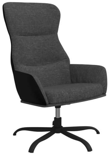 vidaXL Relaxsessel Drehbar Polstersessel Sessel Fernsehsessel Polsterstuhl Armsessel Loungesessel Ruhesessel Wohnzimmer Dunkelgrau Stoff