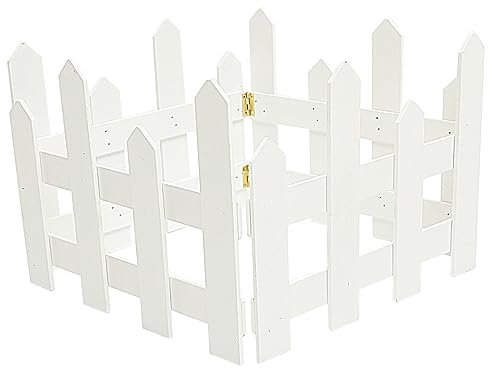 BESPORTBLE Recinzione Stile Semplice ed Elegante da Giardino in Legno Bianco per Esterni Decorazione Naturale Protezione Paesaggistica per Balcone e Giardino