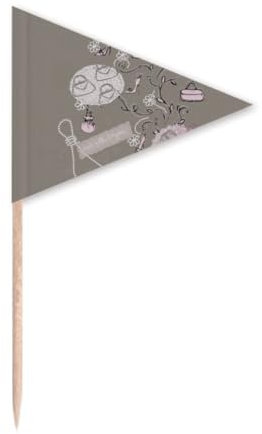 High Heels Schuhe Blumen Tasche Muster Zahnstocher Dreieck Cupcake Topper Flagge