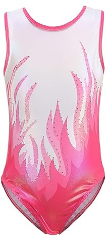Hotfiary Justaucorps de gymnastique pour filles et enfants - Tenue de gymnastique à manches longues/courtes - Justaucorps scintillant pour la danse, le ballet - Robe athlétique pour petite fille,