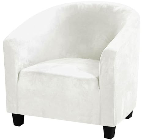 Morbuy Sesselbezug Stretch, Sessel Überzug Universal Sesselhussen Waschbar Sesselüberzug Hussen Cocktailsessel Clubsessel Überzug Weich, Elastisch (Weiß)