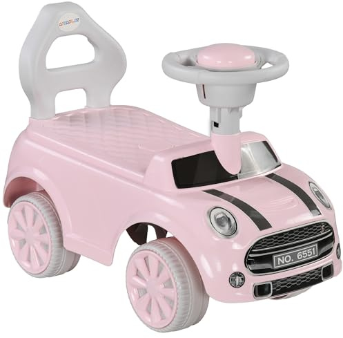 AIYAPLAY Ride On Car Foot To Floor Sliding Car Push Along Car with Air Horn, Anti-Over-Backwards Design, for Toddler from 18 to 36 Months - Pink