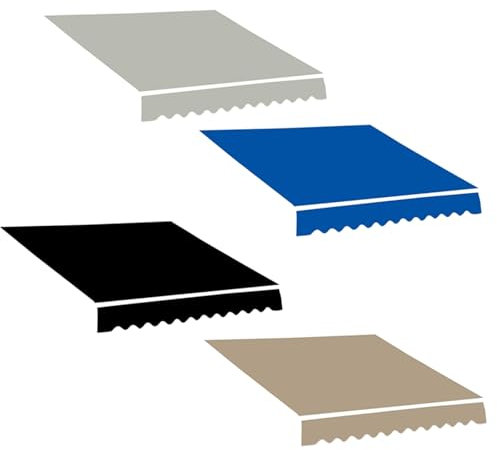 Markisenbespannung Ersatzstoff, Markisenstoff Sonnenschutz Markisentuch, Markisentuch Ersatzstoff mit Volant, Balkon Markise Wasserabweisend & Sonnenschutz Ersatz Markisentuch, 3/4/5/6m(Frankreich,(13