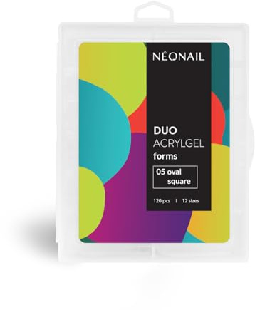 NÉONAIL Unghie Finte Dual Form - Forme Duo Acrylgel - Gel Unghie Ricostruzione Dual Form Kit - Tip Unghie - Nail Form - Forme Doppie Per Unghie - 05 Oval Square - Dual Form Quadrate