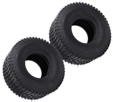 2Pcs 15x6.00-6 Tubeless Tires, 570 Lbs Load 4 Ply Heavy Duty for Garden Tractors & Riding Mowers - Multi-Functional Lawn Traction