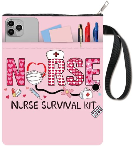 CRASPIRE Fundas para Libros de Enfermería Funda Rosa para Libros Funda Protectora para Libros de Bolsillo Funda de Tela Lavable con Cremallera Y Bolsillo Adicional para Amantes de los Libros Regalos