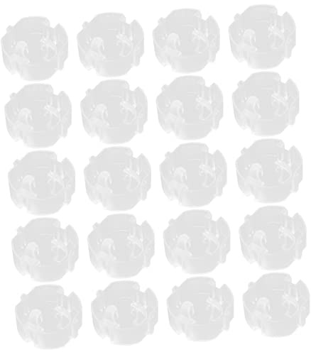 Yardwe Steckdosenabdeckungen Verschluss Transparente aus Steckdosen Kindersichere Babysichere 20 Stück Abs Kunststoff Steckdossschutz mit Kindersicherem für Europäische