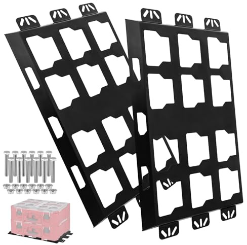 BYERN AUTO Heavy Duty Mounting Plate Compatible with Milwaukee Packout Toolbox System, Full Metal Base Plate with Powder Coat, Truck Bed Wall Floor Mount Van Garage Workshop Storage Organizer（2 pcs）