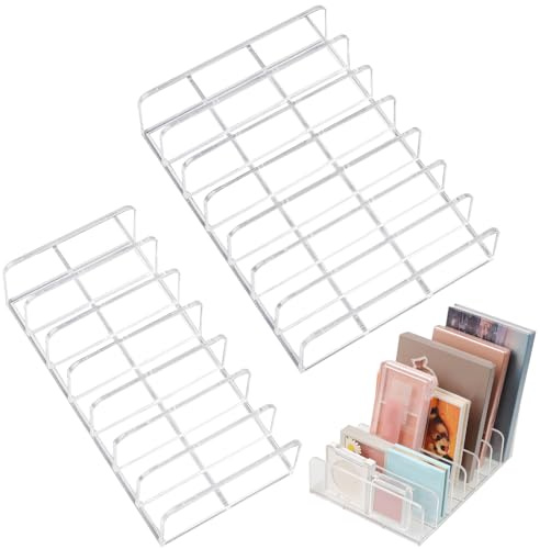 Maxqzin 2 Stück Schminktisch Organizers, Lidschatten Organizer 7 Fächern Transparente Acrylic Kosmetik Organizer für Lippenstift, Lidschatten und Nagellack
