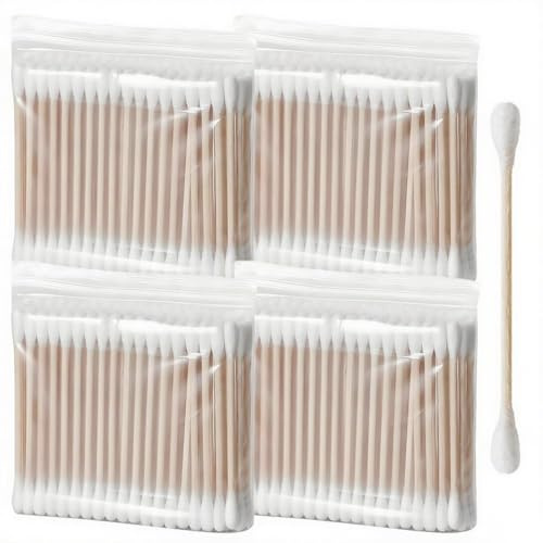400 Pcs Double Headed Cotton Swab, Bamboo Cotton Swab, Makeup Cotton Swab, Makeup & Precision Application