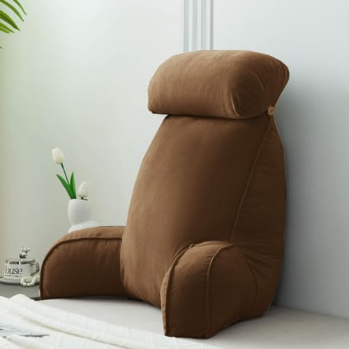 Snqzo Cuscino da Lettura per Adulti per Letto Cuscino da Lettura con Supporto per Lo Schienale Cuscino da Lettura per sedersi a Letto con braccioli Cuscino da Lettura per Sedia(Size:70×50cm,Color:F)
