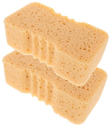 GANAZONO 2 pièces Éponges de Lavage de Voiture Éponge Haute Densité pour Nettoyage Rapide et Non Rayant pour Voiture Salle de Bain Vélo Bateau et Usage Domestique Couleur Orange