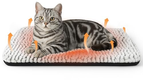 GWAEPU Selbstheizende Decke für Hunde Katzen: Flauschig Selbstwärmende Katzendecke ohne Kabel Hundedecke Wärmematte 70x50cm Dick und Weiche Waschbar rutschfest Geeignet für Drinnen und Draußen