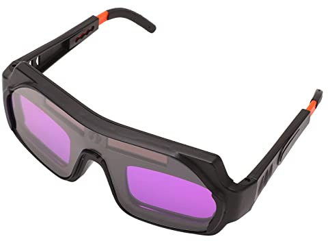 Yosoo Health Gear Automatisch Verdunkelnde Schweißbrille, 9 Sonnenbrillen mit Brillentasche und 10 Ersatzgläsern, Schützende PC-Brille für Elektroschweißen, Kettensäge