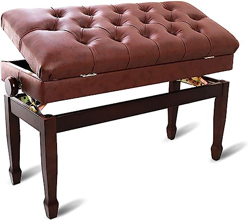Pianopall, sminkbord, duettbänk, stolar med förvaring, 10 cm höjdjusterbar, miljövänlig sprayfärg, inte lätt att deformera och buckla sig, valnöt - en storlek,Walnut-One Size