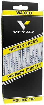 VPRO Waxed Hockey Skate Laces - Premium Quality with Molded Tip, Not Easy to Loosen