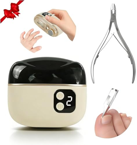 Elektrischer Nagelknipser Set, Beinhaltet einen Automatischen 3-in-1-Nagelknipser, einen Präzision Nagelhautschere（für Tiefe Dicke Eingewachsene Fußnägel), Ideal für Alle Ihre Nagelpflegebedürfnisse