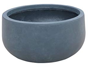 Kante RC0051C-C60121 Leichter Beton-Übertopf für den Außenbereich, rund, anthrazit
