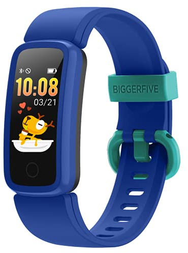 BIGGERFIVE Vigor Fitness Tracker Watch for Kids Girls Boys Ages 5-15, Activity Tracker, Pedometer, Heart Rate Sleep Monitor, IP68 Waterproof Calorie Step Counter Watch with Alarm Clock