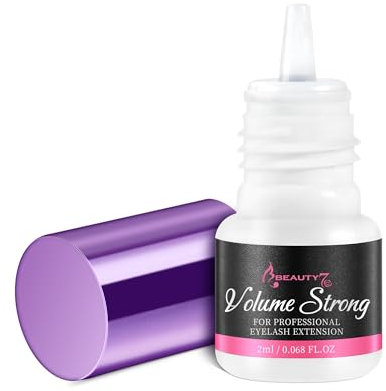Professional Colle Noir 1-2 Secs Sechage Rapide Pour Cils individuels VOLUME STRONG, 2ml Adhesif Forte Pour Extension de Cils VOLUME STRONG, Colle Instantane Seche pour Cils Semi Permanent Cils Glue