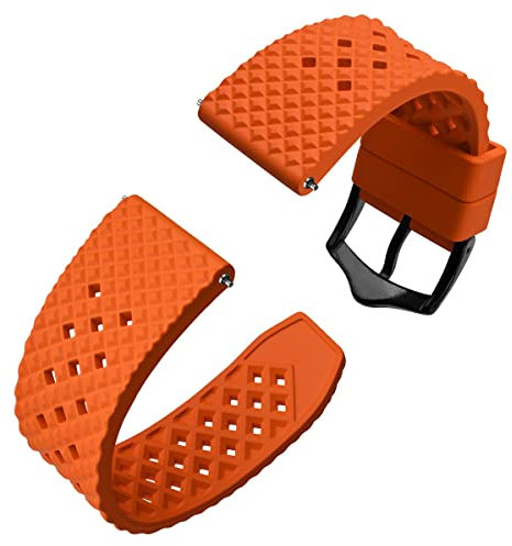 Anbeer Silikon Uhrenarmbänder, Fluorkautschuk Uhrenarmbänder 18mm 20mm 22mm,Schnellverschluss Ersatzarmband für Herren