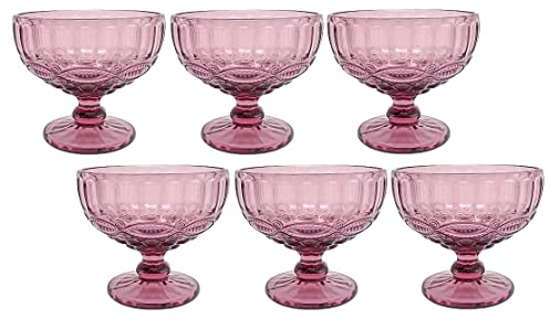 FRANCACOR PACK 6 UNIDADES VASO/COPA CRISTAL DIAMOND HELADO 280ML 12 X 10 CMS COLORES (PÚRPURA) WAVE