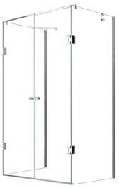 Glaszentrum Hagen - 90x120x90x195 cm - Ares U-Form Duschkabine - Duschabtrennung - Dusche - Pendeltürsystem - 8mm - ESG Glas