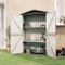 Gecheer Cobertizo de jardín, cobertizo de herramientas de jardín, caseta, cobertizo, cobertizo para exteriores, cobertizo para herramientas, marrón, 116 x 45 x 175 cm, de acero galvanizado
