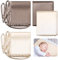Hosuly 2 Pcs Satin Bassinet Sheet Baby Hair Soft Silk Feeling Sheet Baby Bassinet for Rectangle Cradle Pad Mattress Boys Girls Newborn Infant(Coffee, Khaki)