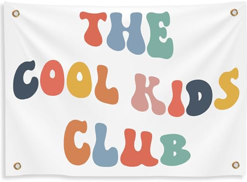 Yinkin The Cool Kids Club Wall Banner Boho Playroom Canvas Flag 36x26 in
